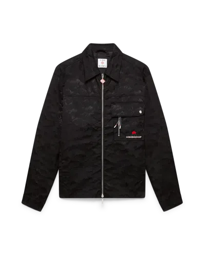 Casablanca Paris Nylon Mountain Short-sleeve Camo Zip Shirt In Black
