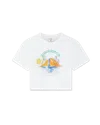 Casablanca Paris Oasis Cropped Short-sleeve T-shirt In White