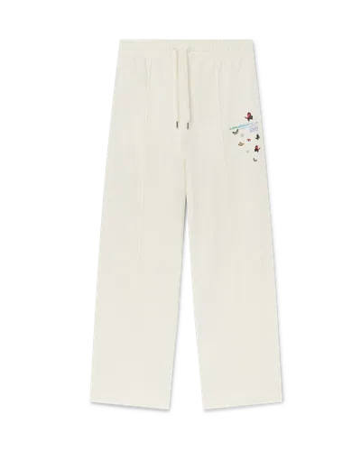Casablanca Paris Off-white Butterfly Pintuck Joggers In Neutral