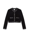 Casablanca Paris Open Weave Cropped Tailored Jacket In Multi