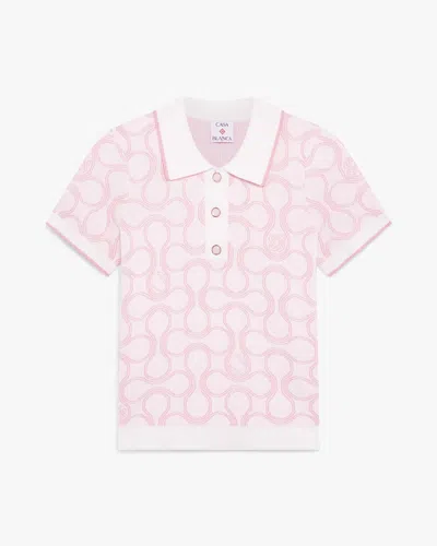 Casablanca Paris Optic Drop Polo Shirt In Pink
