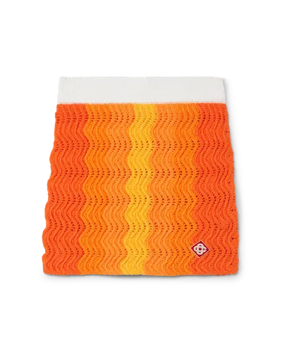 Casablanca Paris Orange Gradient Crochet Skirt