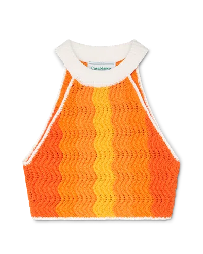 Casablanca Paris Orange Gradient Sleeveless Top