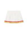 Casablanca Paris Orange Mascot Pleated Silk Twill Skirt In White