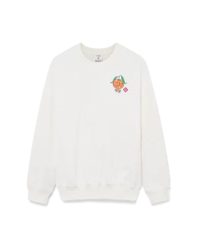 Casablanca Paris Orange Mascot Sweatshirt In White