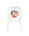 Casablanca Paris Orbite Autour De L'orange Crew Neck Jumper In White