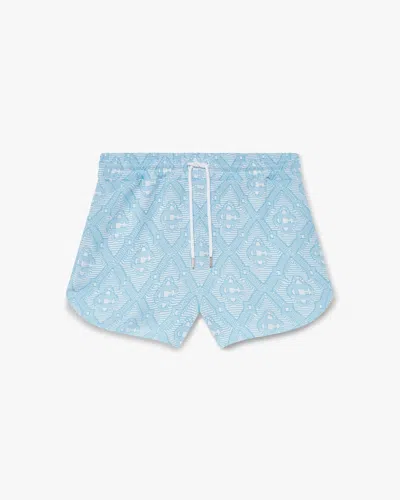 Casablanca Paris Pale Blue And White Jacquard Shorts