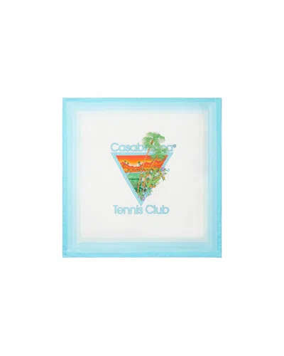 Casablanca Paris Palm Springs Icon Blue Medium Silk Scarf By