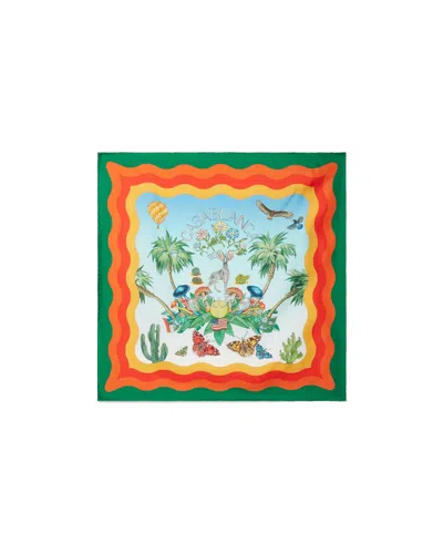 Casablanca Paris Palm Springs Tennis Club Medium Silk Scarf By  In Multi