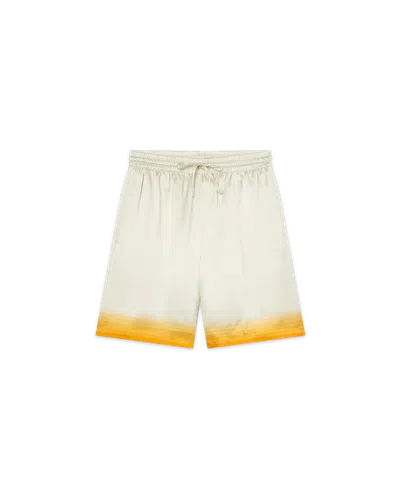 Casablanca Paris Panoramique Silk Satin Shorts In Multi