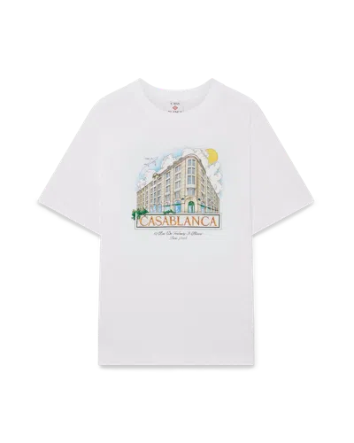 Casablanca Paris Paris Store Printed Short Sleeve T-shirt In White