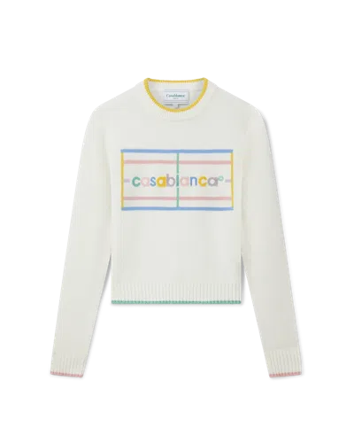 Casablanca Paris Pastel Court Jumper In Yellow In White