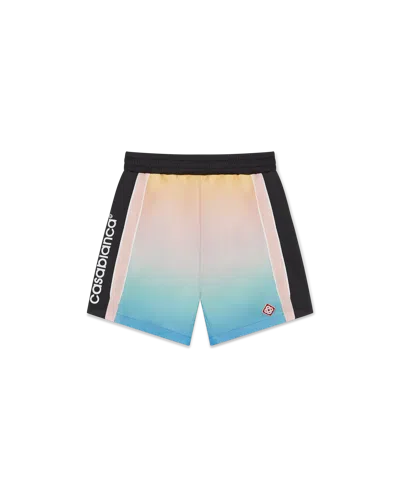 Casablanca Paris Pastel Gradient Football Shorts In Blue