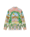 Casablanca Paris Paysage Ideal Short-sleeve Silk Shirt In Multi