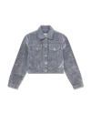 Casablanca Paris Peach Texture Denim Jacket In Gray