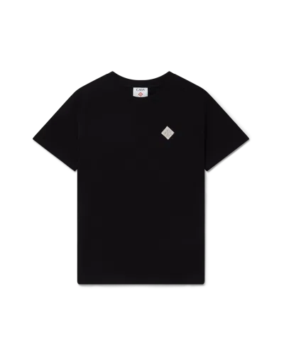 Casablanca Paris Pearl Diamond Patch Short-sleeve T-shirt In Black