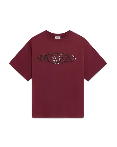 Casablanca Paris Pebble Logo Short Sleeve T-shirt In Burgundy
