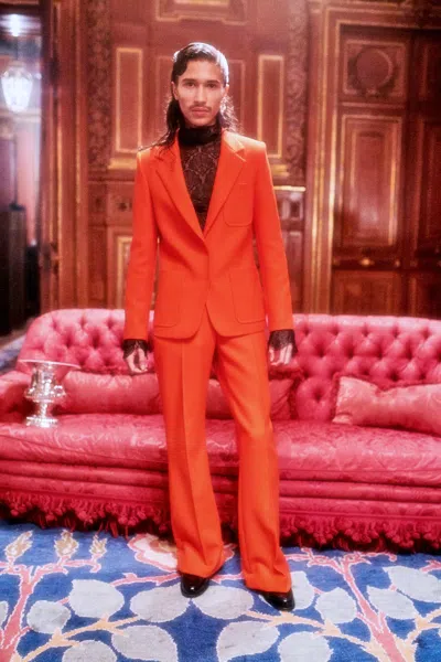 Casablanca Paris Persimmon Flare Trouser In Red