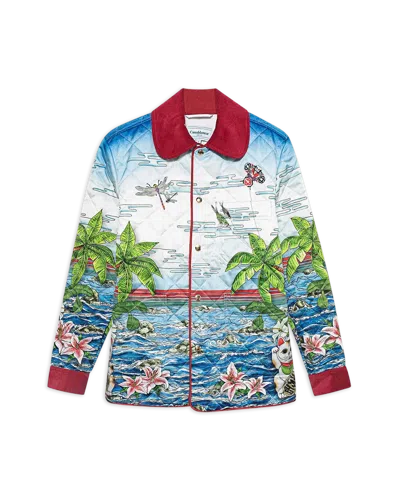 Casablanca Paris Ping Pong Club Sunrise Quilted Jacket In Multi