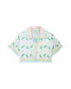 Casablanca Paris Ping Pong Cropped Short-sleeve Silk Shirt In Multi