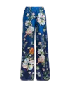 Casablanca Paris Ping Pong Fleurie Nuit Silk Trousers In Blue