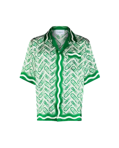 Casablanca Paris Ping Pong Monogram Silk Shirt In Multi