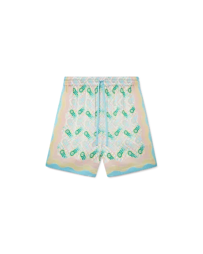Casablanca Paris Ping Pong Silk Shorts In Multi