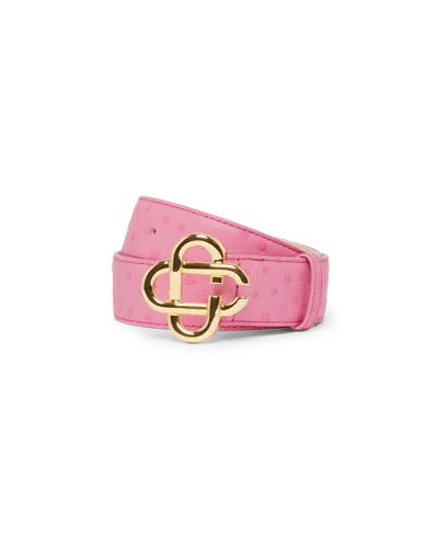 Casablanca Paris Pink Embossed Cc Logo Belt In Multi