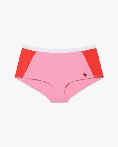Casablanca Paris Pink Monogram Bikini Shorts In Red