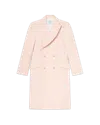 Casablanca Paris Pink Nativa Wool Double Breasted Overcoat In Pink