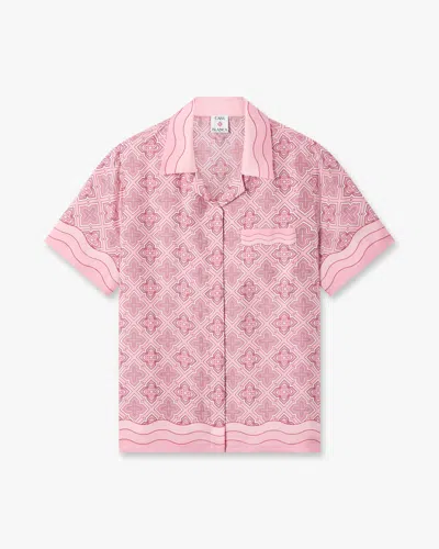 Casablanca Paris Pink Radiating Monogram Silk Shirt