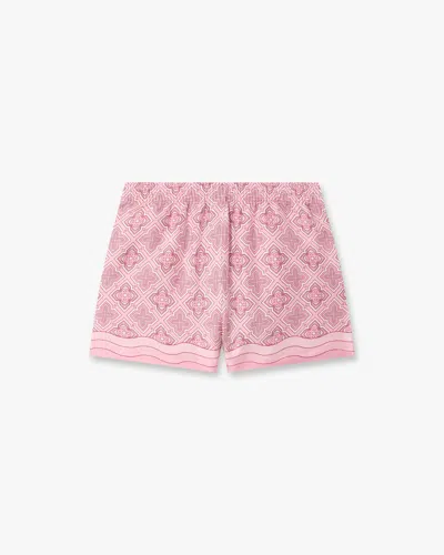 Casablanca Paris Pink Radiating Monogram Silk Shorts