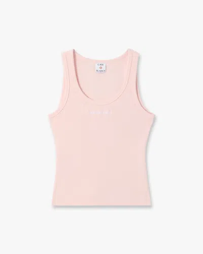 Casablanca Paris Pink Ribbed Tank Top