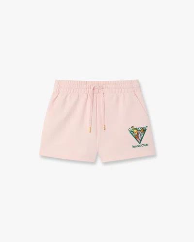 Casablanca Paris Pink Tennis Club Icon Pyramid Abduction Embroidered Sweatshorts