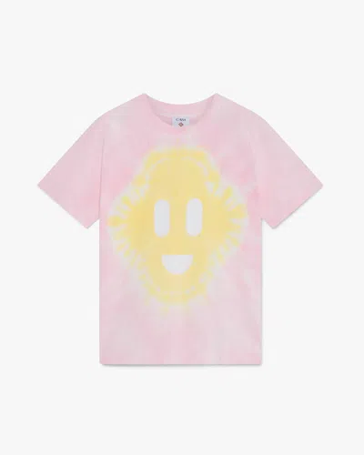 Casablanca Paris Pink Tie Dye Cc Smile Short Sleeve T-shirt