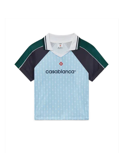 Casablanca Paris Pinstripe Laurel Football Short-sleeve Shirt In Green