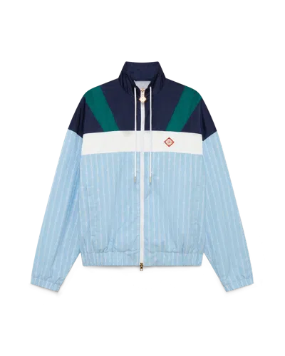Casablanca Paris Pinstripe Laurel Track Jacket In Green In Multi