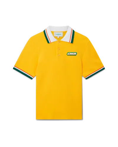 Casablanca Paris Pique Polo Shirt In Yellow