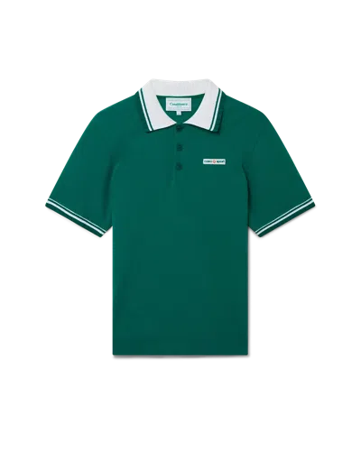 Casablanca Paris Pique Polo Shirt In Green
