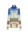 Casablanca Paris Place Casa Printed Mesh Top In Multi