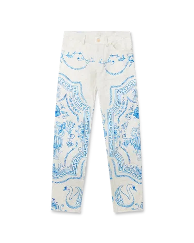 Casablanca Paris Plat A Dessert Blanc Denim Trousers In Multi