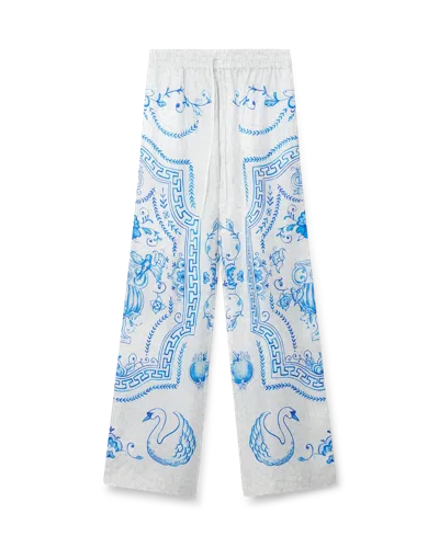 Casablanca Paris Plat A Dessert Silk Trousers In Multi