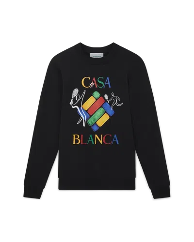 Casablanca Paris Players Diamond Sweatshirt In Black