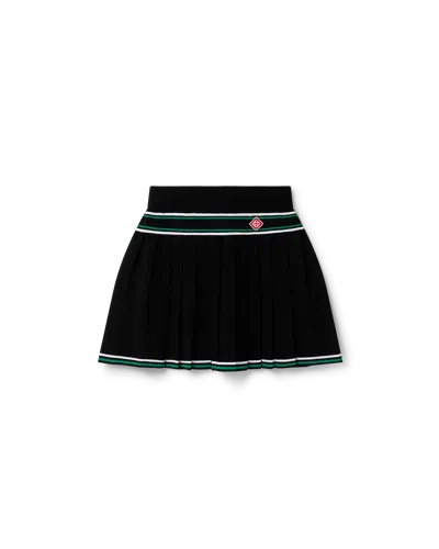 Casablanca Paris Pleated Knit Skirt In Green
