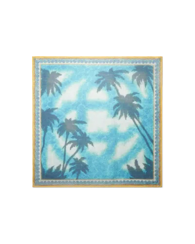 Casablanca Paris Poolside Emblem Pareo In Yellow By  In Blue