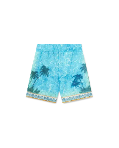 Casablanca Paris Poolside Emblem Shorts In Blue