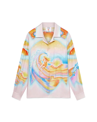 Casablanca Paris Psychedelic Nirvana Long-sleeve Silk Shirt In Multi