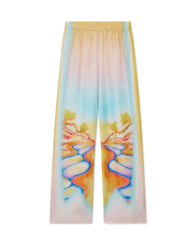 Casablanca Paris Psychedelic Nirvana Silk Trousers In White