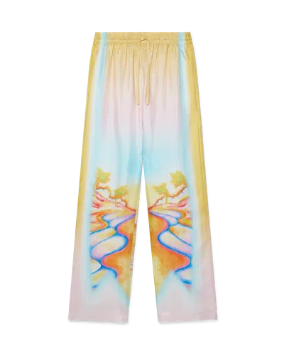 Casablanca Paris Psychedelic Nirvana Silk Trousers In Pink