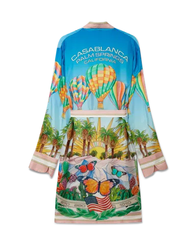 Casablanca Paris Psychedelic Silk Robe In Multi